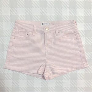 Stradivarius from ASOS Like New Pink/White Pinstripe Denim Shorts US00 EU32